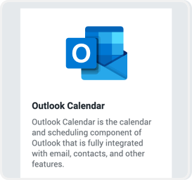 En Configuración, busque la integración del calendario de Outlook