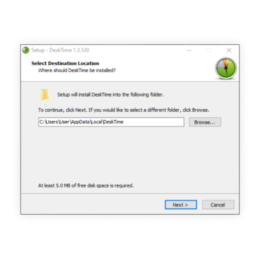 Launch DeskTimeSetup.exe and install it on your computer.