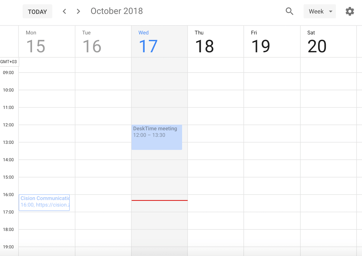 desktime google calendar integration