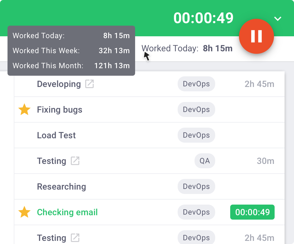 A screenshot of Time Doctor employee monitoring app